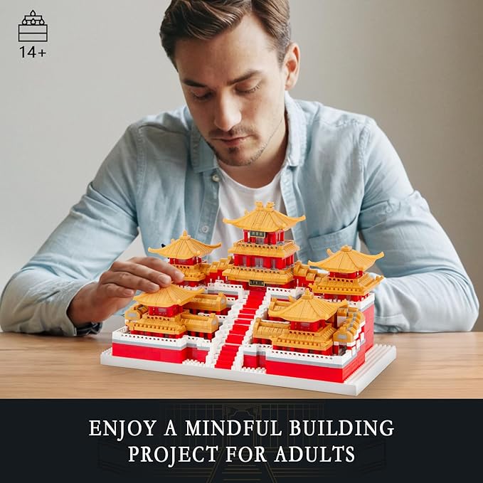 Chinese Architecture Micro Building Set Famous Architecture of Epang Palace Model Set Creative Collection Toys Gifts for Adults Teens 14+ (1896 Pcs)