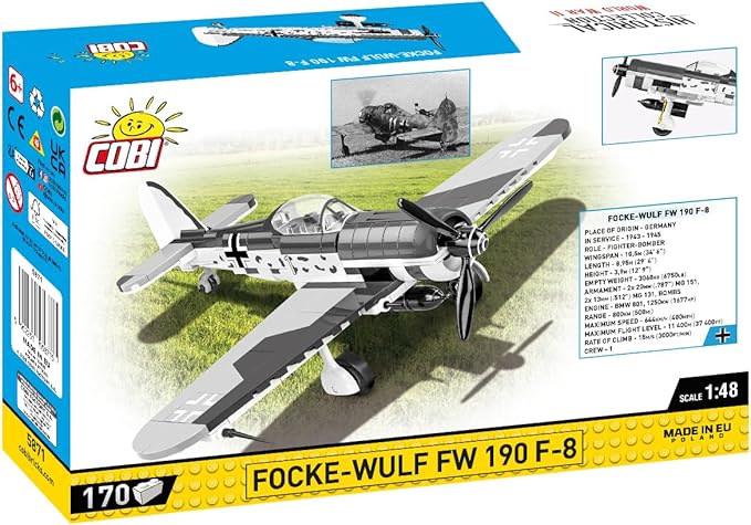 COBI Historical Collection WWII Focke-Wulf Fw 190 F-8 Aircraft Building Set 170 Pieces