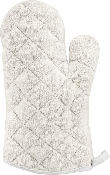 New Star Foodservice Oven Mitts with Extra Defense, up to 400F, Set of 2 (Tan (Terry Cloth), 13-Inch (Set of 2))