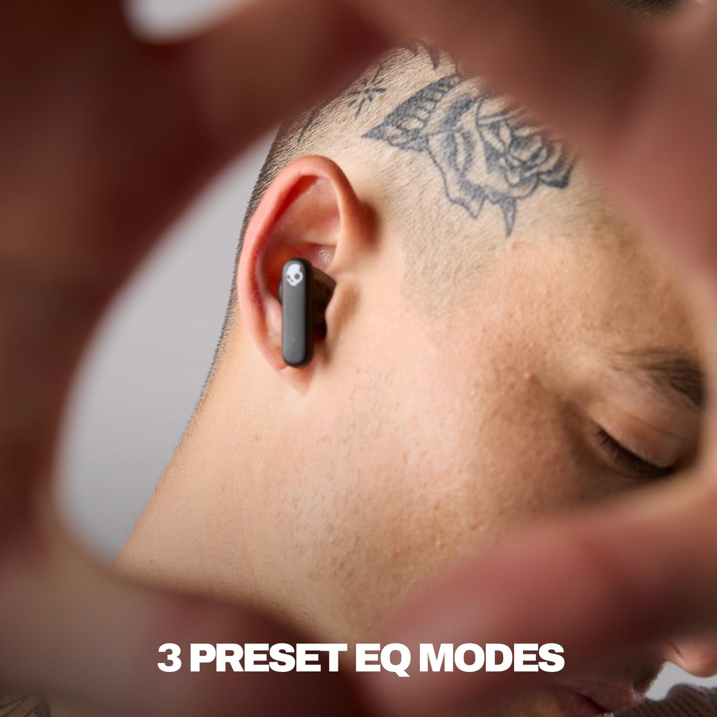 Skullcandy Smokin’ Buds Wireless Earbuds, Bluetooth Headphones, Noise Isolating Fit, Up to 20 Hours Battery, IPX4 Sweat and Water Resistant, Microphone for iPhone Android - Midnight Smoke