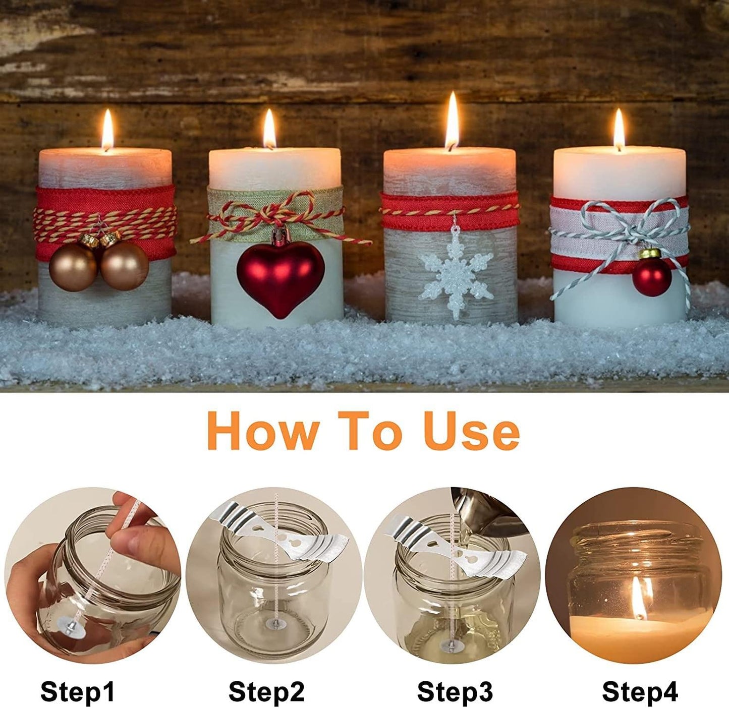 100 Piece CD8 Candle Wick 6" Pre-Waxed for Candle Making,Candle DIY