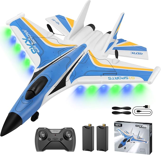 4DRC G1 RC Plane for Adults Kids RC Airplane Fighter Jet 2.4GHz 4 Channel 6-axis Gyro Stabilizer RTF Glider Aircraft Plane Toys Easy to Fly Remote Control Airplane Glider for Kids &amp Beginners