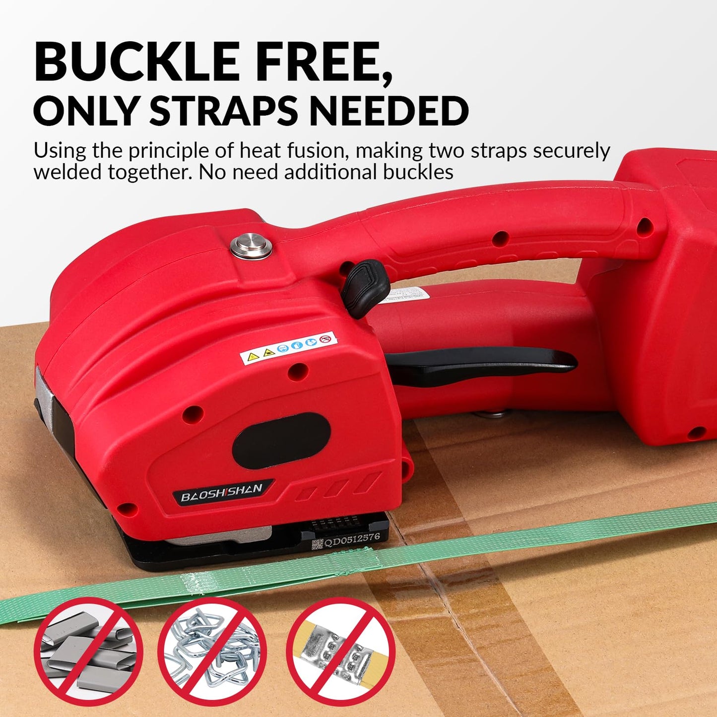 BAOSHISHAN Automatic Electric Strapping Machine - 2x4000mAh Battery