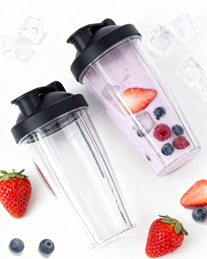 ICUCINA - 28 Oz Blender Cup Replacement with To-Go Lids, Cups for Protein Shakes, BPA Free Smoothie Cups (Pack of 2)