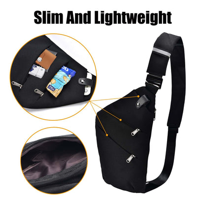 Fibrdoo Anti Theft Crossbody Bag for Women Men, Travel Purse Anti Theft Crossbody Sling Bag Shoulder Bag for Casual