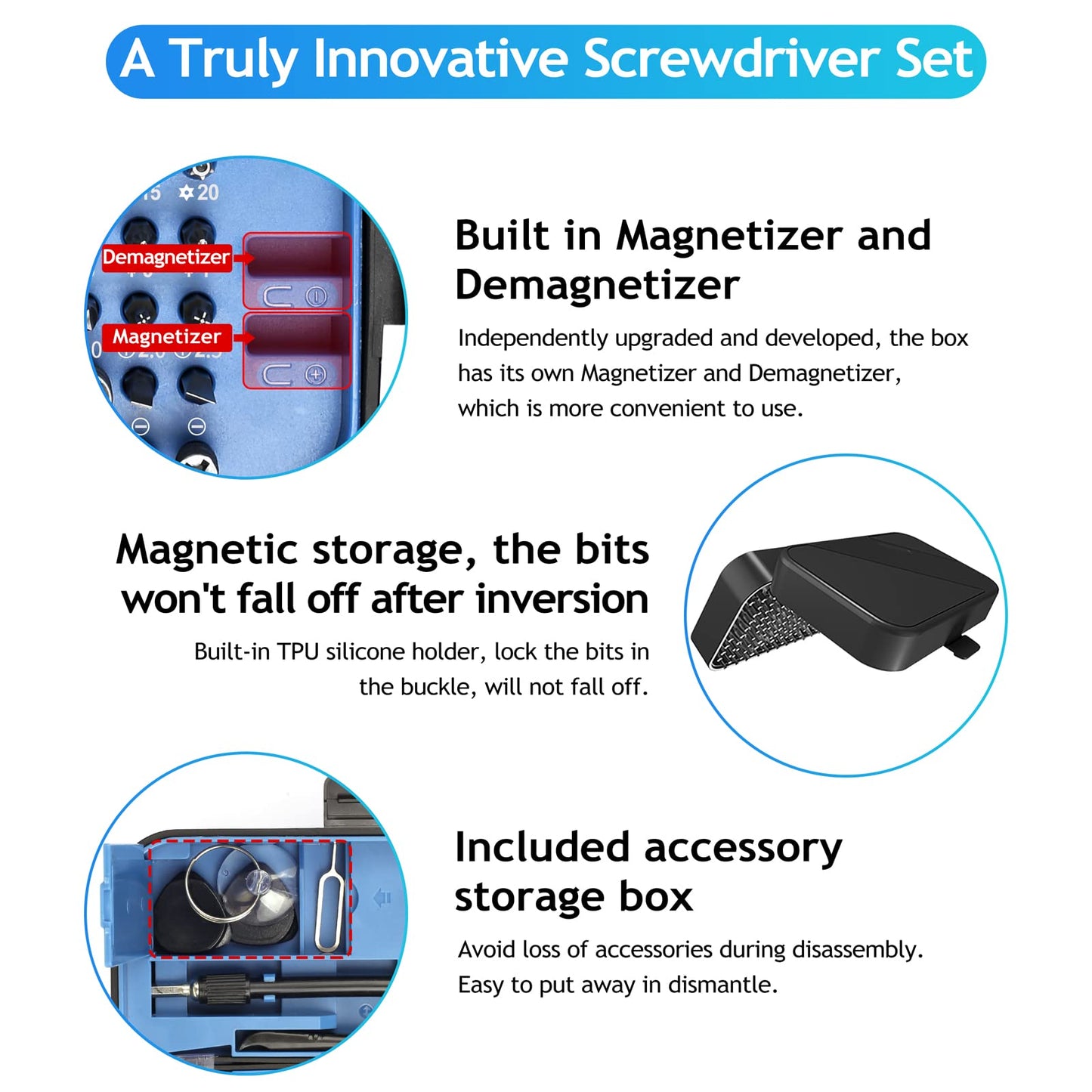 Precision Screwdriver Set, 130 in 1 Screwdriver Kit with 120 Screwdriver Bits Repair Tool Kit, Magnetic Screwdriver Set for Repair Computer, Smart Phone, Household Appliances, Game Console (Blue)