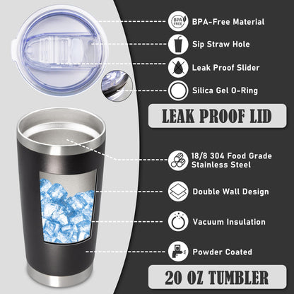 AEPDTD 20 oz Tumbler Coffee Travel Tumblers Bulk with Lid Stainless Steel Double Wall Vacuum Insulated Mug Powder Coated Cups fit Car Cupholder for Hot and Cold - Black, 4Pack