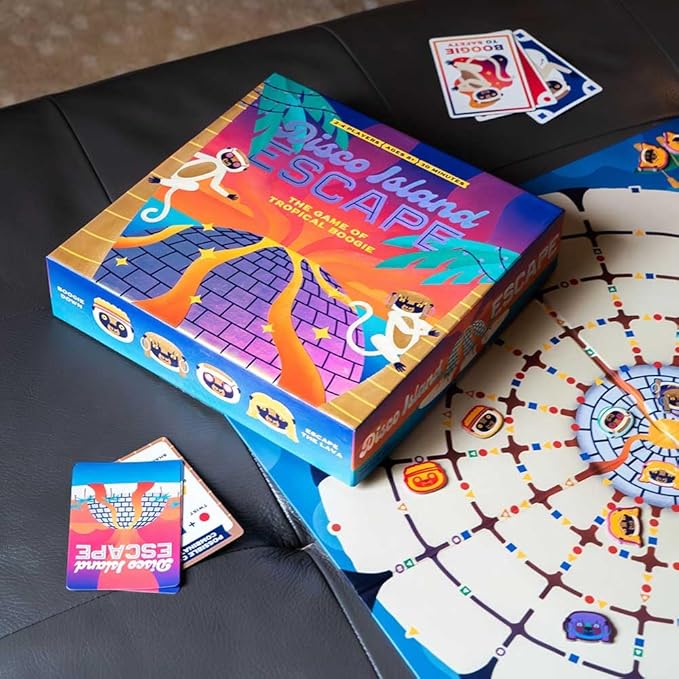 Disco Island Escape Board Game | Race Your Dancing Lemurs Across Lava Streams | Perfect Family Game | 2-4 Players Ages 8+
