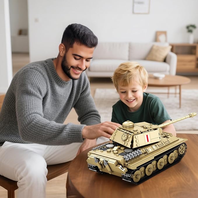 Reobrix Pudel Tank Building Block Set for Adult WW2 Military German Tank Model Set 77034 World of Tanks Authorized Products MilitaryToys Building Set for Military Fans Boys Kids Age 14+ (969PCS)