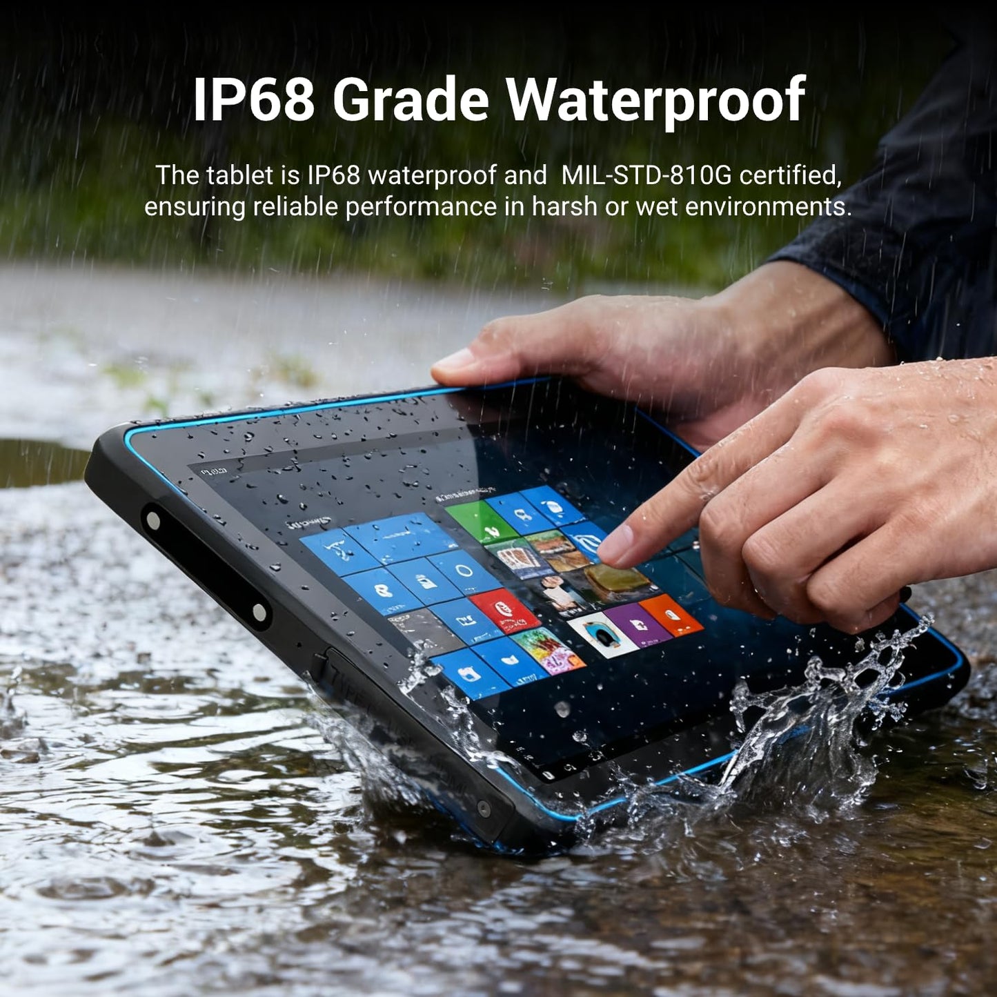 HUGEROCK 10.1" ATEX Certified Explosion-Proof Rugged Tablet, N5105, 16GB+128GB, Windows 11, IP68 Industrial Mobile Computer for Hazardous Zones/Oil & Gas/Mining