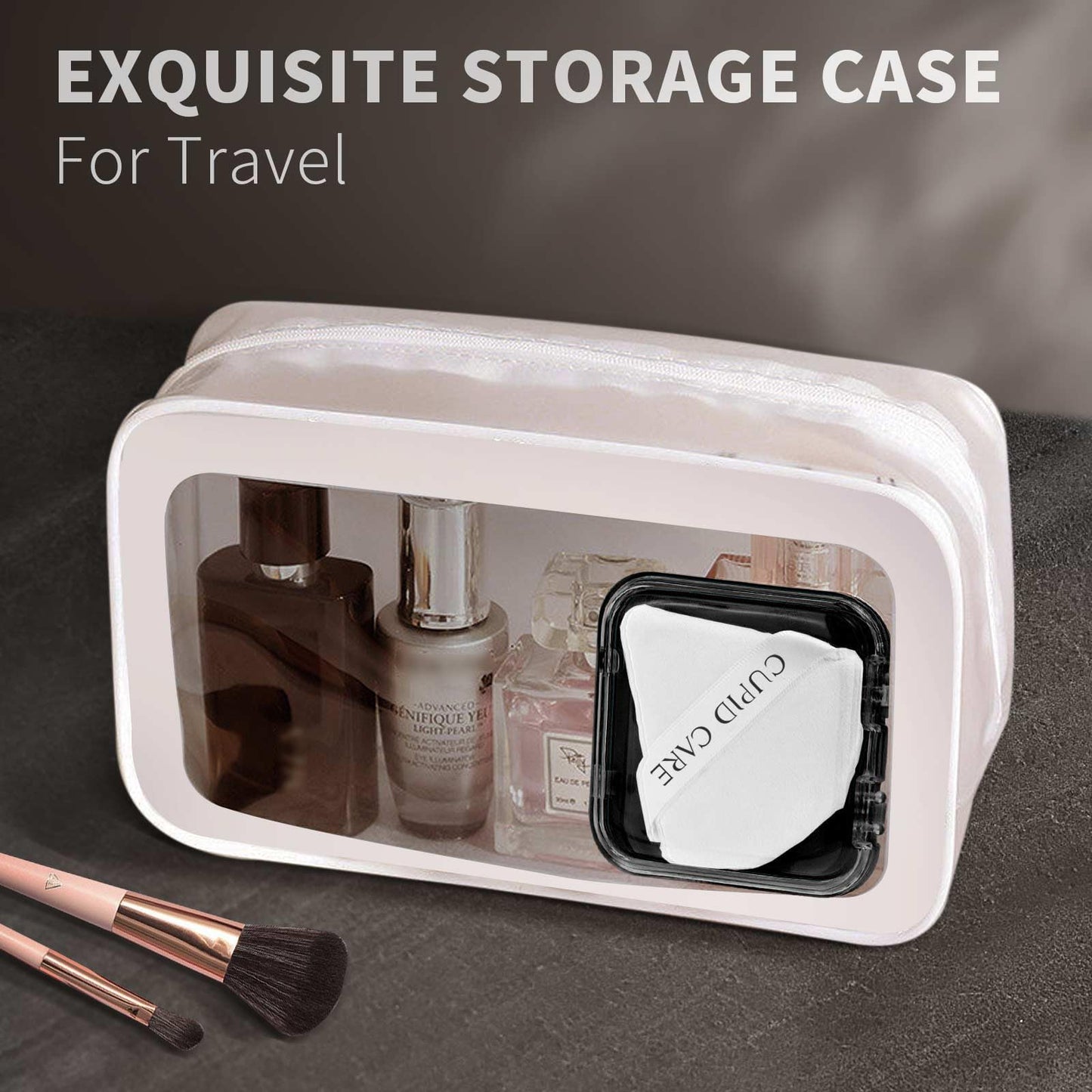 6 Pcs Triangle Powder Puff with 2 Travel Cases, Setting Powder Puffs for Face, Velour Makeup Puff for Loose Powder Body Powder, Blender Sponge Foundation Blending Sponges Beauty Tools