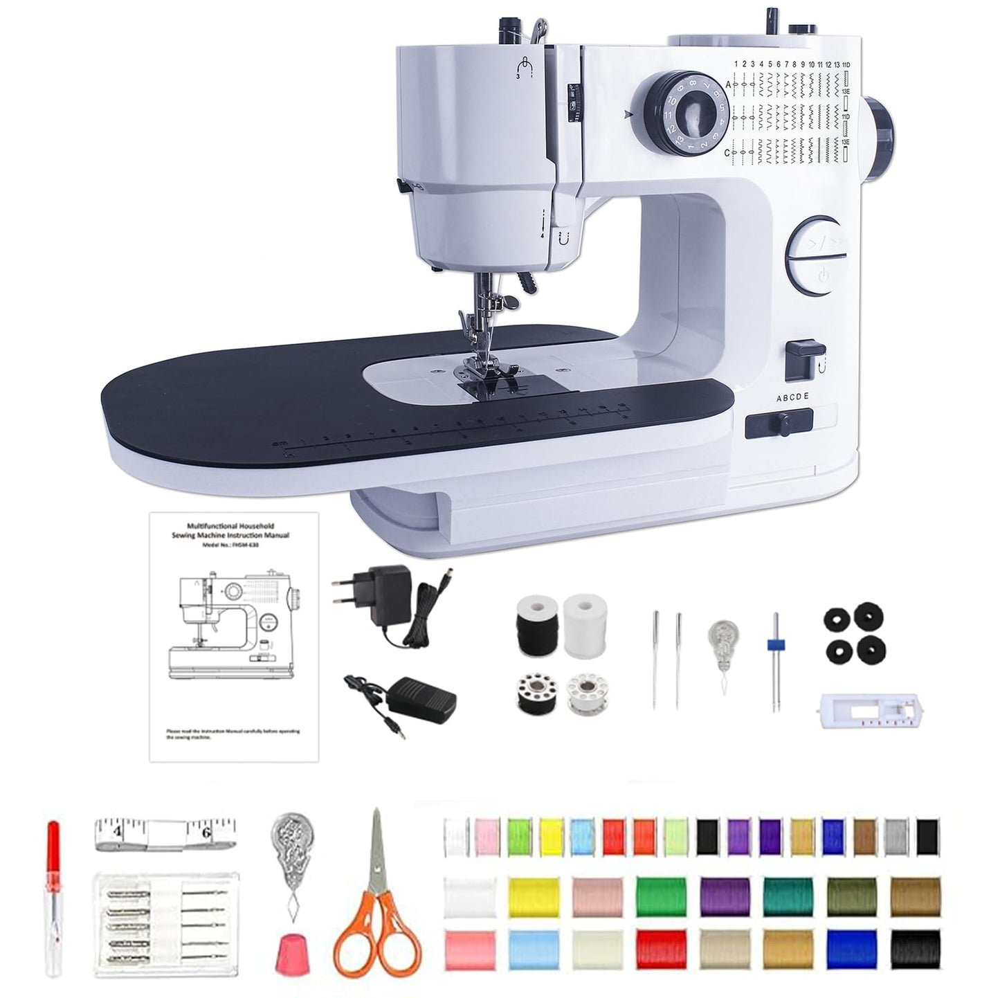 Sewing Machine with Extension Table,39 Built-in Stitches, LED Light 2-Speed Foot Pedal, and Accessories Kit for Home DIY Projects & Gift Perfect for Sewing Machine for Beginners for Adult