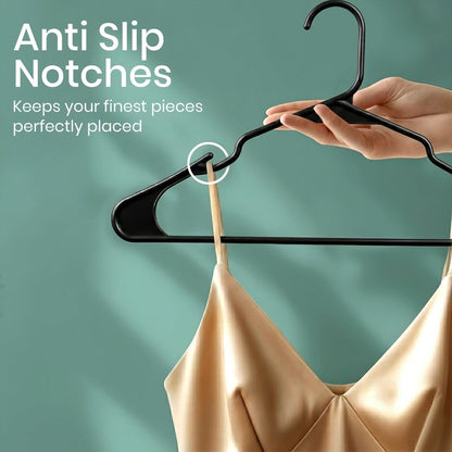 Utopia Home Plastic Hangers 200 Pack - Perfect Space Saving Clothes Hanger - Durable and Strong - Perfect Closet Organizers with Shoulder Grooves (Grey)