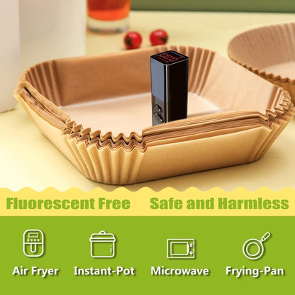 Air Fryer Liners Square for COSORI Air Fryer 6Qt and Ninja AF141, 150Pcs 9 Inch Large Air Fryer Paper Liners for 5-8QT Basket, Non-stick Parchment Paper Pads Oil Resistant