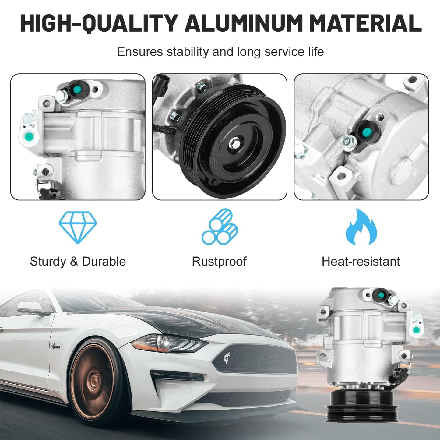New AC Air Condition Compressor w/Clutch for Kia Forte 2.0L 2.4L 2010-2013, for Kia Forte Koup 2.0L 2.4L 2010-2013 140903NC 140903NEW