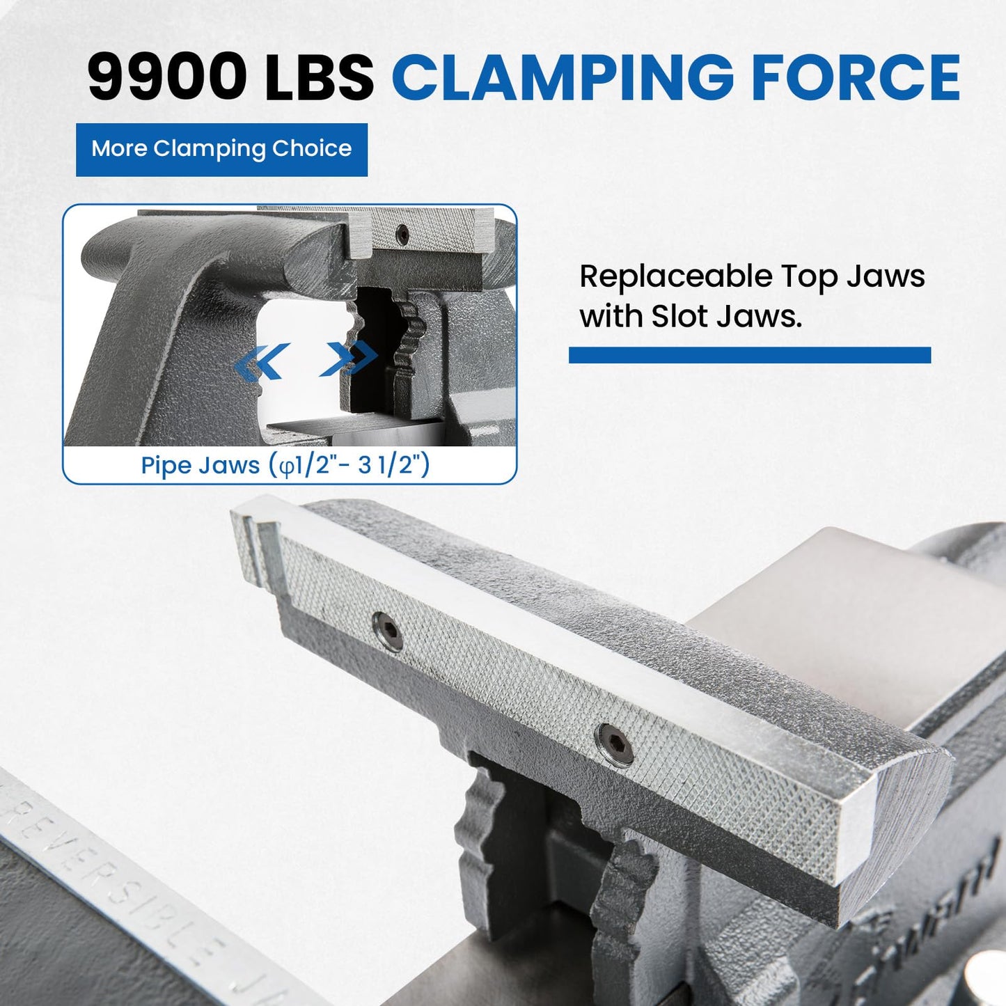 Forward CR60A 6.5 Inch Bench Vise and C-Clamp 3 Piece Set