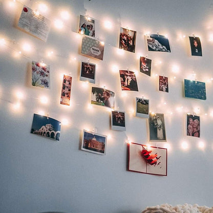 17Ft 50 LED Fairy String Lights with Clear Clips - Perfect for Dorm, Bedroom, Wedding Decor
