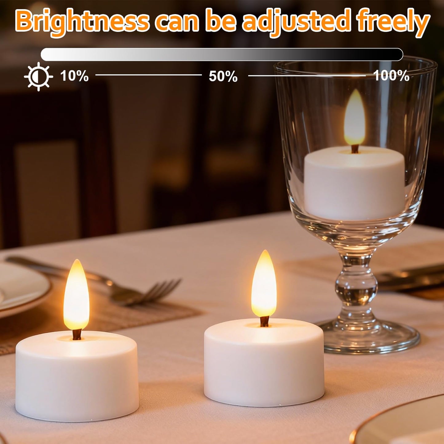 Lasumora Rechargeable Tea Lights Candles with Charging Base, 6pcs Battery Operated LED Flameless Candles with Remote & Timer, Flickering Tea Lights for Halloween Wedding and Home Decor Φ1.57 H1.85