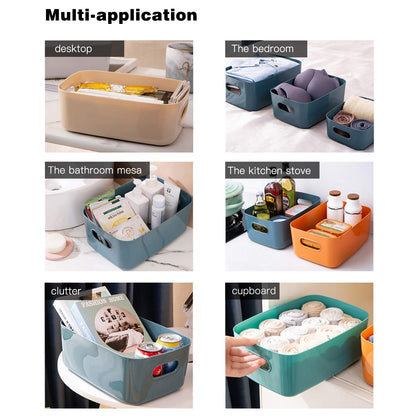 OWill 7 Pcs 2.1 L Plastic Storage Bins and Baskets for Efficient Home Classroom Organization Small Containers in Multicolour for Kitchen, Cupboard box, and Bathroom Organizer on Shelves and Tubs