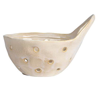 Creative Co-Op Set of 2 Cream Stoneware Colanders