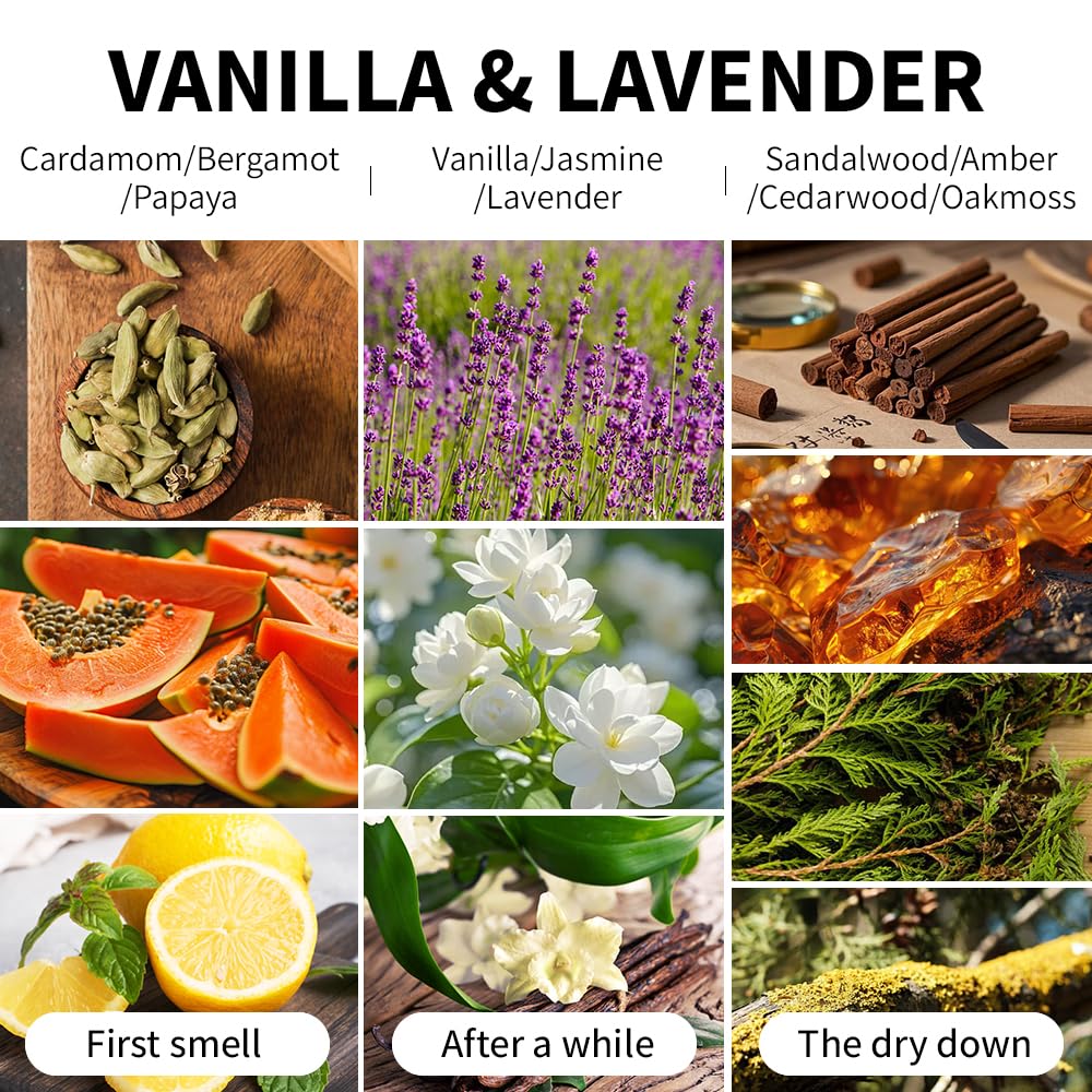 SVECKE Vanilla Lavender Scented Candle 7oz Soy Wax Jar Candle Long Burning Aromatherapy Candle for Home Bedroom Gift for Women Men Housewarming New Home Gift