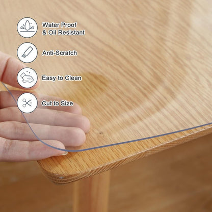 LovePads Clear Table Cover Protector, 19 x 60 Inch 2mm Thick Plastic Table Cover, Table Protector for Dining Room Table, Waterproof Dresser Cover Top for Kitchen, Coffee, Writing Desk