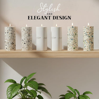Suri Shabbat Candle Holder - Elegant Metal Candlesticks for Jewish Home Décor | Turquoise Design