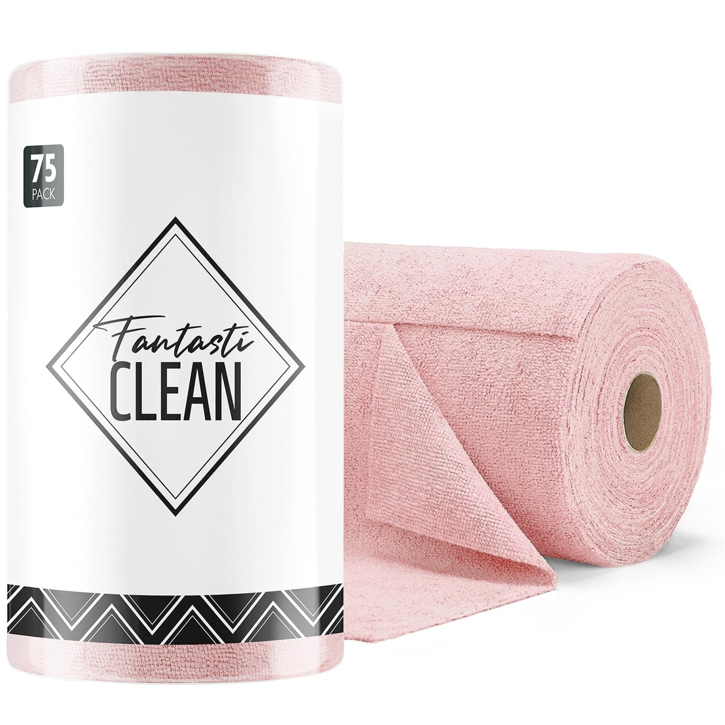 Fantasticlean Microfiber Cleaning Cloth Roll -150 Pack, Tear Away Microfiber Towels, 12" x 12", Reusable, Washable, Ultra Absorbent Dishcloth for Home Supplies, Car, Pet, Kitchen (2 Rolls of Grey)