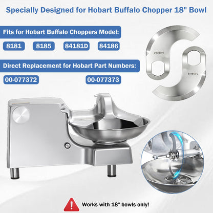 84181D Buffalo Chopper Blades Replacement for Hobart 8181, 8185, and 84186 Series Food Choppers 18" Bowl, Food Cutter Choppers Knives Replaces for Hobart 00-077372, 00-077373