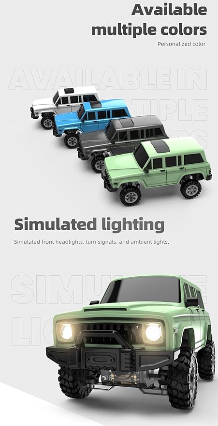 SNICLO 1:64 Mini 4WD RC Off-Road Car 2.4G Full Proportional Control Metal Driveshaft Multi-Link Chassis Independent Suspension RTR Electric Climbing Vehicle(Blue/RTR Version)