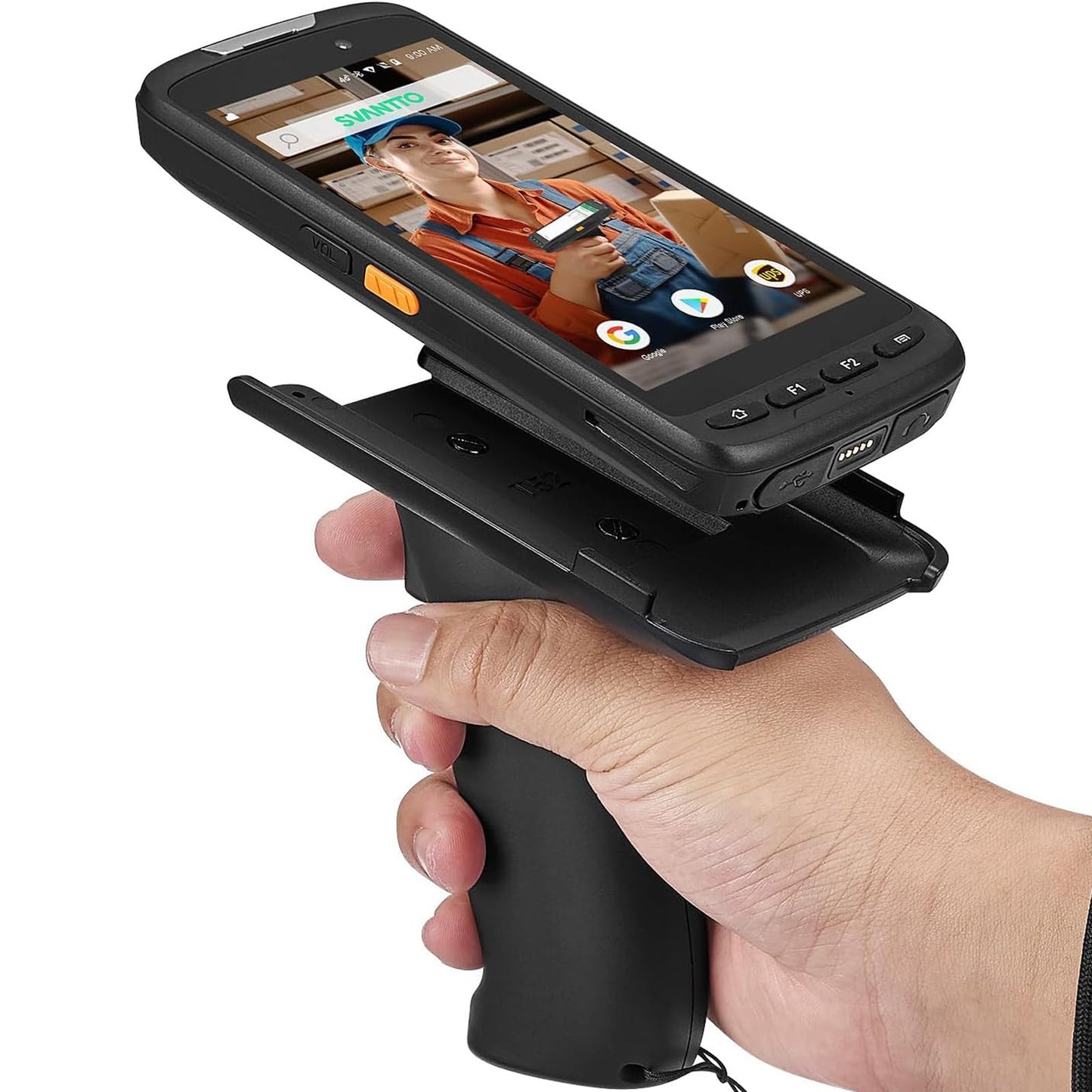 SVANTTO Android Barcode Scanner with Pistol Grip, Rugged PDA Android 11, 4+64GB, 1D/2D/QR Zebra Scanner SE4710, Bluetooth 5.0, WiFi, 4G LTE, NFC
