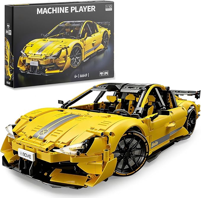 PIKARO Sports Race Car Building Set for Adults &amp Boys 2143 Pieces 1:10 MOC Collectible Model Car Kit for Display Racing DIY Kit Toy Set Birthday Gift for Kids Teens Ages 8-14 12-16