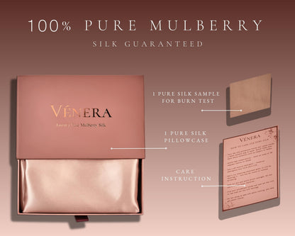 100% Pure 22 Momme Mulberry Silk Pillowcase - Envelope Closure Silk Pillow Case