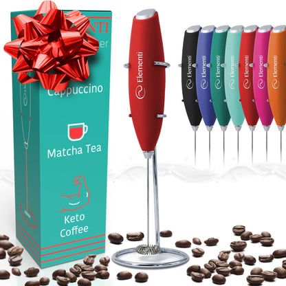 Elementi Portable Electric Milk Frother, Matcha Whisk, Milk Frother for Coffee Frother Electric Hand Blender, Mini Electric Whisk Small Hand Blender (Periwinkle)