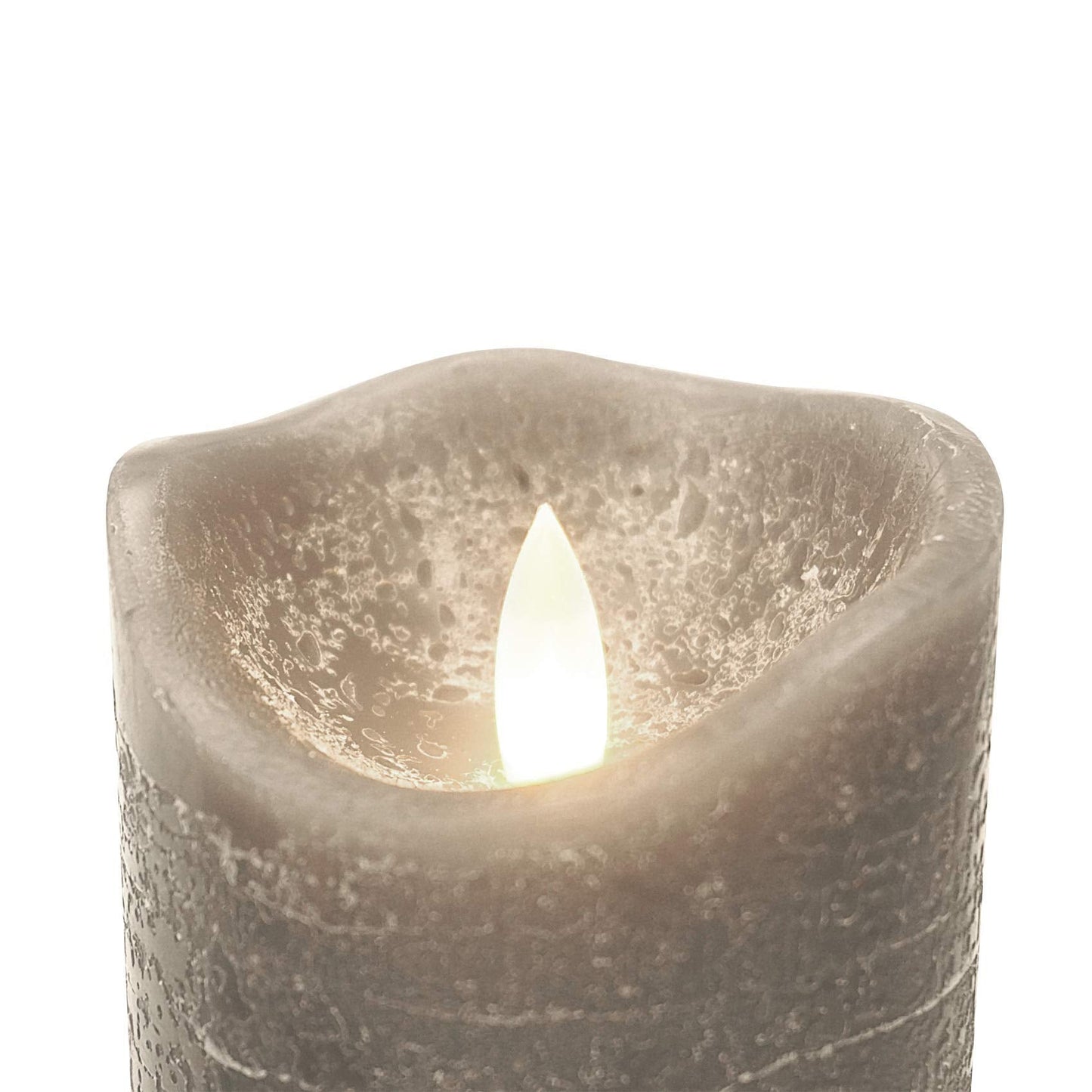 Battery Operated Flameless Candles with Remote Timer Real Wax Realistic Bright Flicker Flickering Electric Electronic LED Pillar Lights Home Wedding Party Decorations Set of 3 Rustic Texture Gray Grey