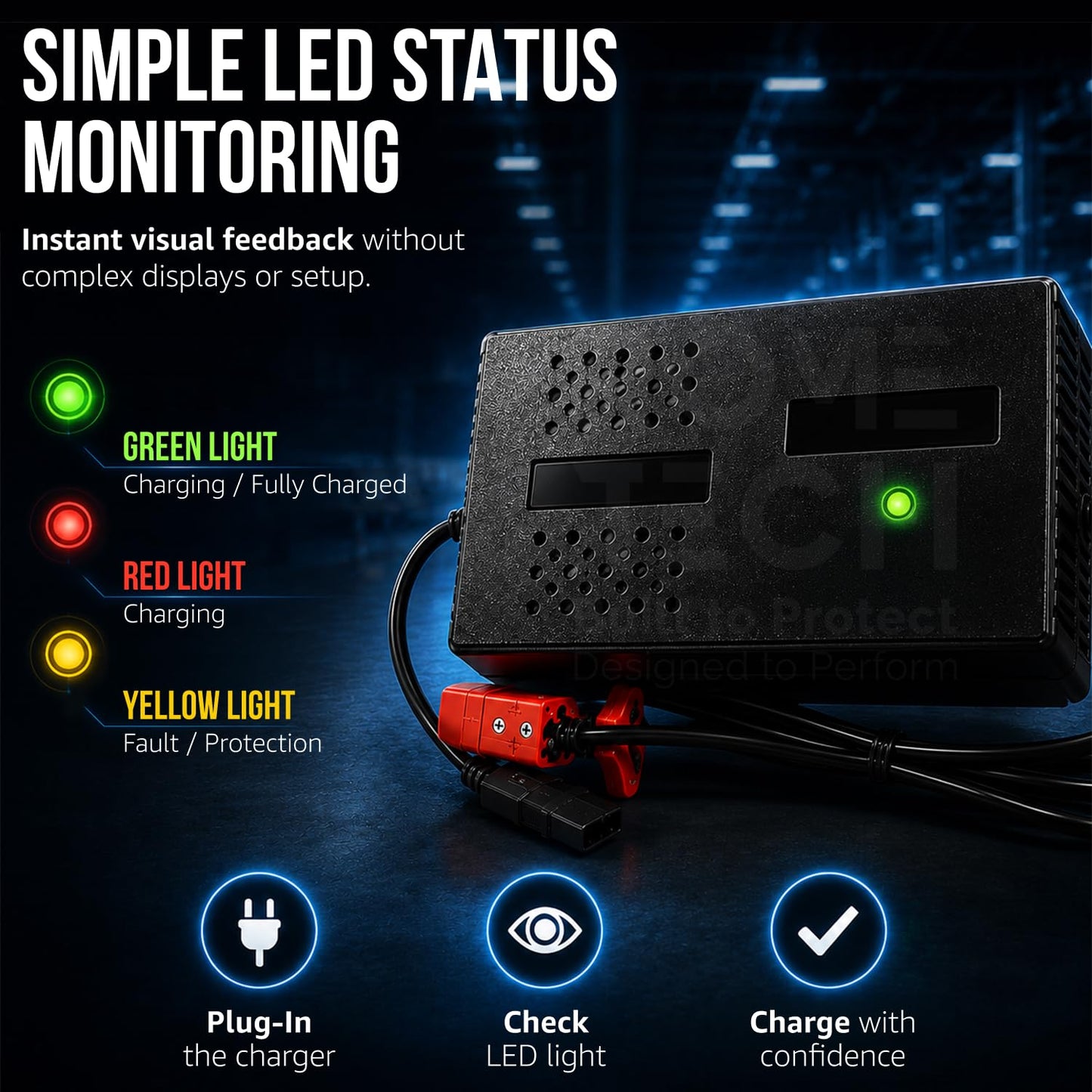 Battery Charger 24V Lithium Battery Charger with LED Indicator, JYD-24 for CBD15 Electric Pallet Jack