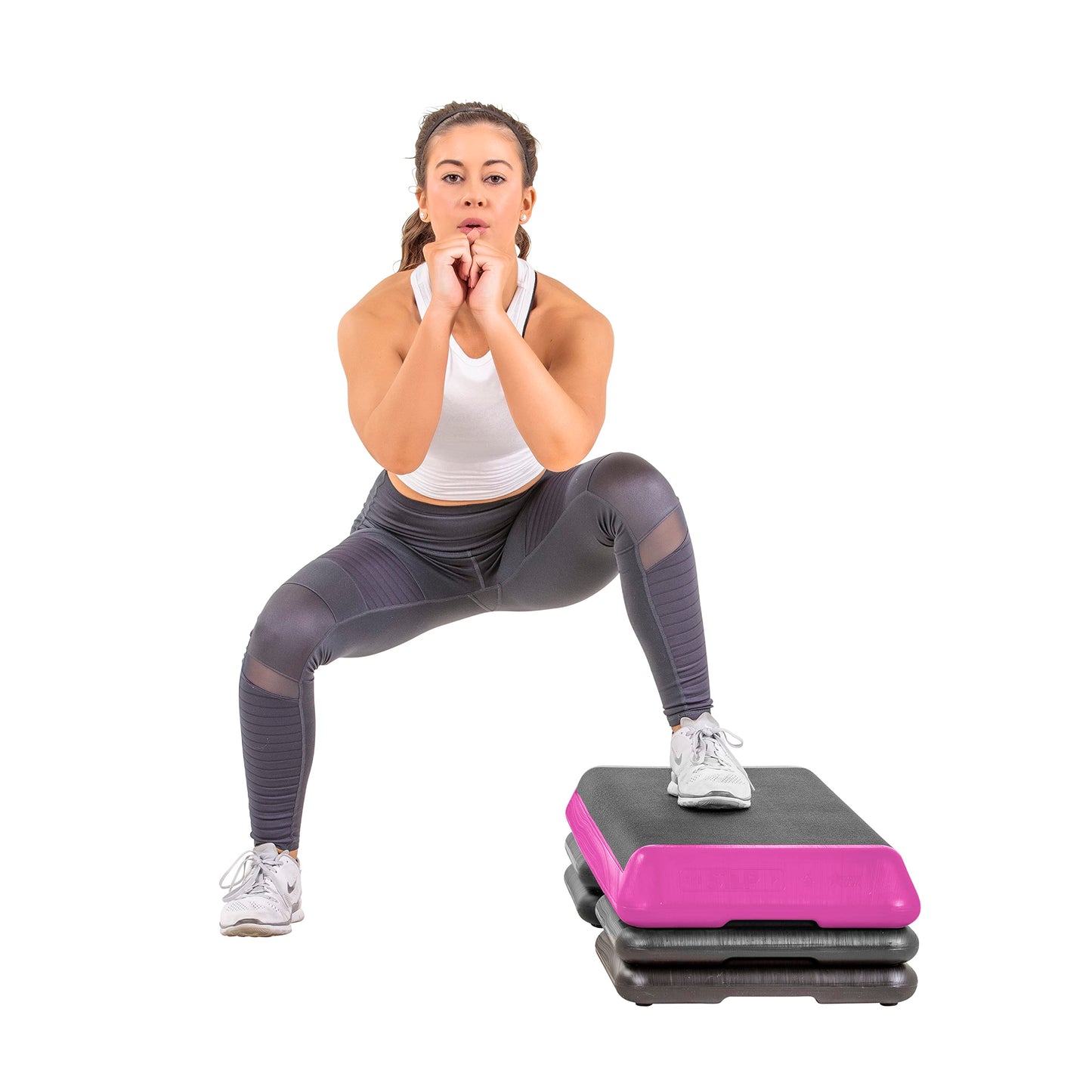 The Step Freestyle Grey Aerobic Platform, Health Club Size Steppers for Exercise