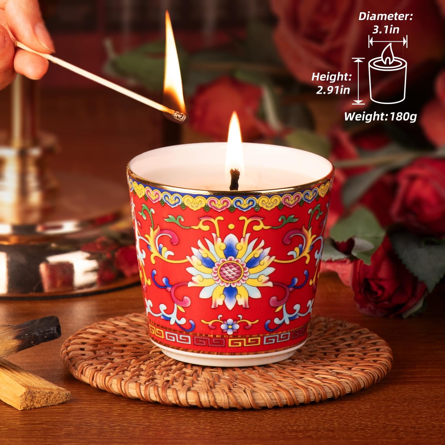 KONNI Scented Candles Gifts Set of 3 for Women Men 19 oz Soy Wax Candles Lotus Ceramic Jar Candle 90 Hours Long Lasting Floral & Woody Scents for Christmas, SPA Relaxation, Home Decor