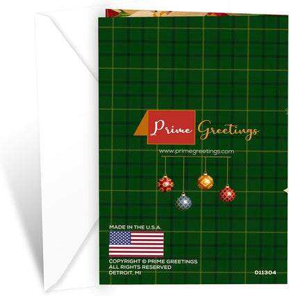 Prime Greetings Christmas Card for Son and Daughter-In-Law | Eco-Friendly Thick Card Stock, 5in x 7.75in