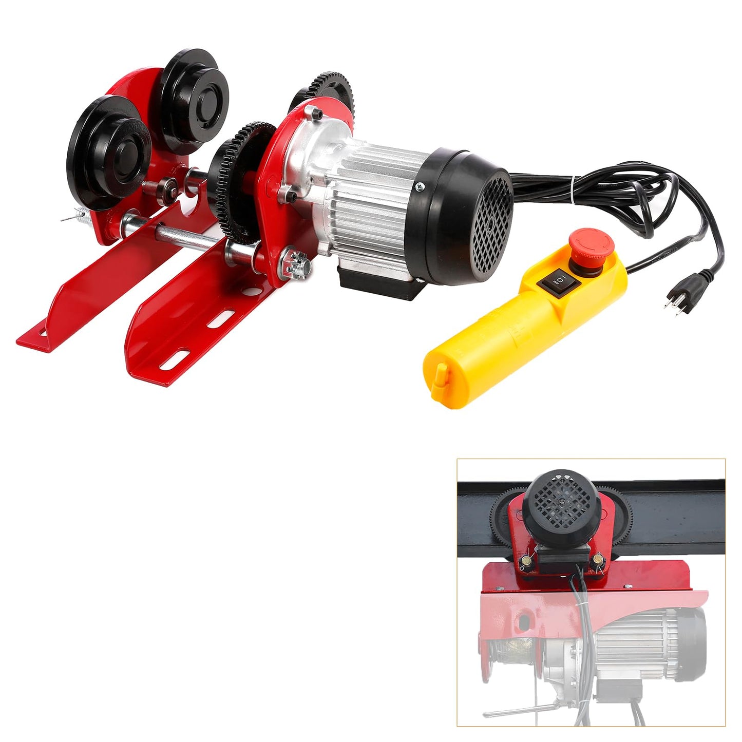 BEAMNOVA 1 Ton Electric I Beam Trollley for Hoist + Manual 4-Wheel I Beam Trolley for Hoist