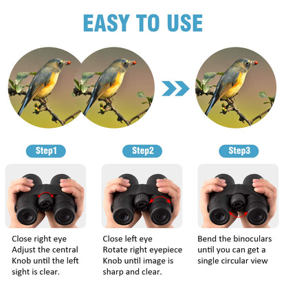 Binoteck 10x42 Binoculars for Adults - Professional HD Roof BAK4 Prism Lens Binoculars for Bird Watching, Hunting, Travel, Sports, Cruise, Concert, with Carrying Bag