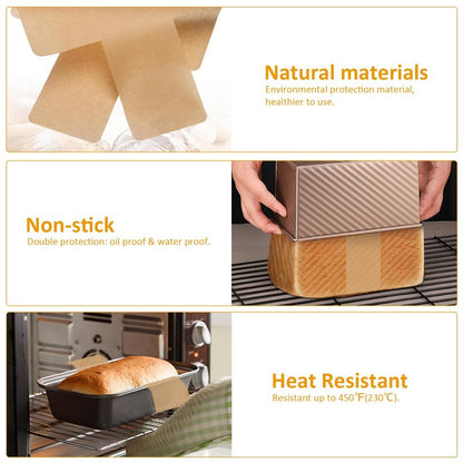 Numola Parchment Paper Loaf Pan Liners, Non-Stick Baking Paper Sheets for 8.5x4.5/ 9x5/10x5 Inch Pans, Double-Sided Unbleached Easy-Release Paper for Banana Bread, Meatloaf, Toast-100 Pack