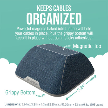 Smartish® Magnetic Cord Holder - Cable Wrangler Organizer with Magnet Clips for Charger Management on Desktop, Nightstand, or Side Table for All Cables, USB-C, Lightning Cables - Lightly Toasted Beige