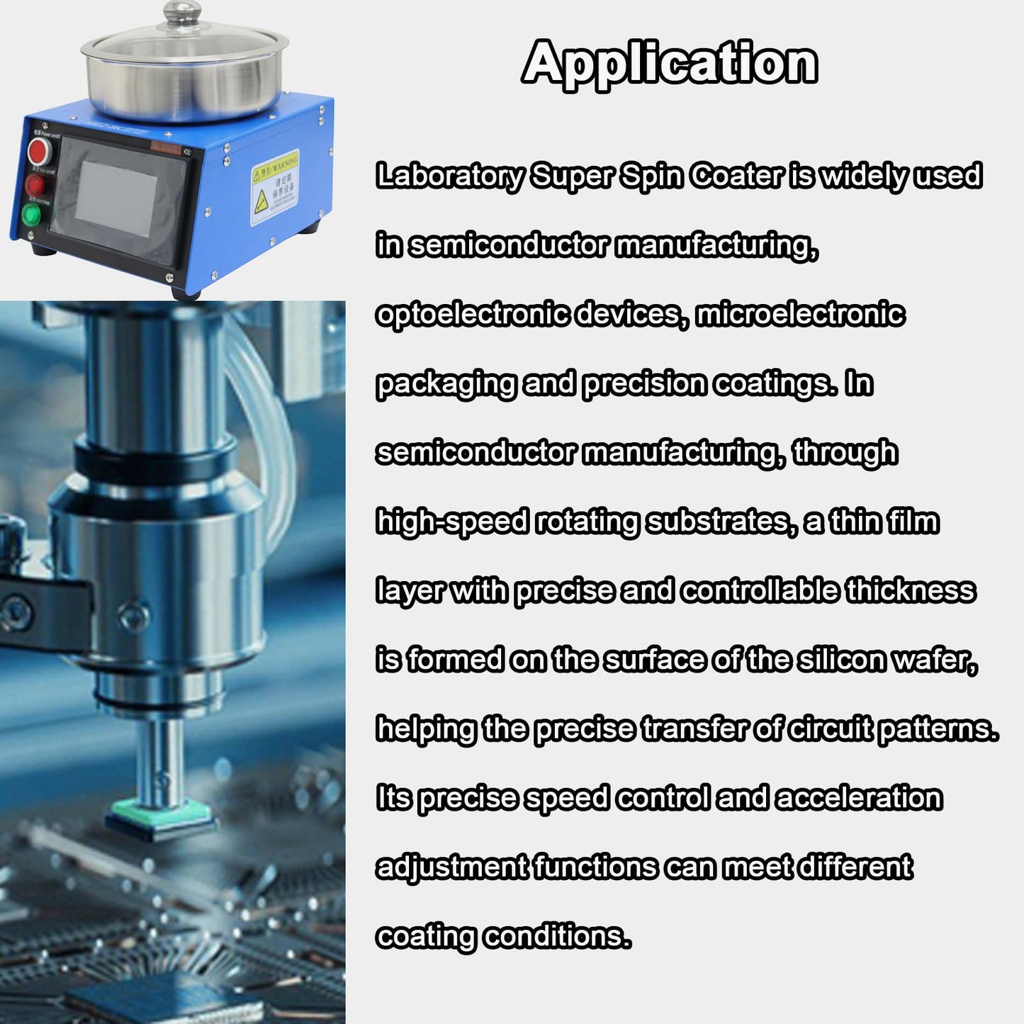 INTBUYING Laboratory Super Spin Coater, 150W 16EZ-8K Spin Processor Including Oil-Free Vacuum Pump, 25mm/50mm Vacuum Spin Chuck 110V, High-Speed Programmable Film Coating System for Lab & Industry