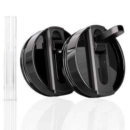 CeleVista 2 Pack 40 oz Flip Straw Lid for STANLEY Quencher ProTour and H2.0 FlowState Tumbler(Only for STANLEY Tumbler), Leakproof Lid, No Spill & Easy to Use Reusable Cover (Black)