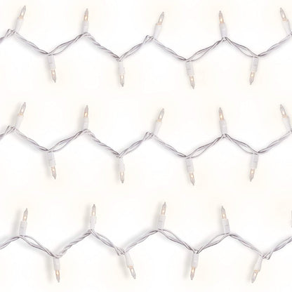 612 Vermont 50 Clear Christmas Lights on White Wire, UL Approved for Indoor/Outdoor Use, 9 Foot of Lighted Length, 11 Foot of Total Length