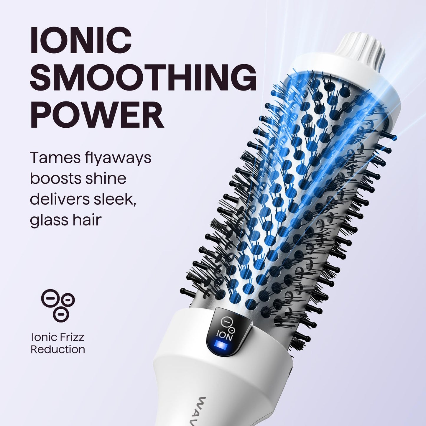 Wavytalk Thermal Brush, Blowout Boost 1.5 inch Heated Round Brush for Blowout Look, Dual Voltage, Pink, Sakura, Tourmaline Ceramic, Negative Ion Technology, 5 Temperature Settings, Less Damage