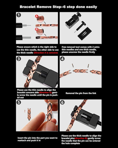 Jecanori Ultra Strength Magnetic Bracelets for Men - Men's Hematite Bracelet, Jewellry Gift with Sizing Tool for Perfect Fit
