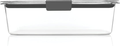 Rubbermaid Brilliance Large Food Storage Container - 9.6 Cup, BPA-Free, Leak-Proof & Clear