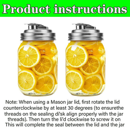 Mason Jar Wide Mouth Lid Stainless Steel Pour Spout Flip Cap,2 Pack Mason Jar Anticracking Pitcher Rust Leak Proof Seal Cover for Home Brewing Fruit Fermenting Drinks Salad (Wide Mouth)